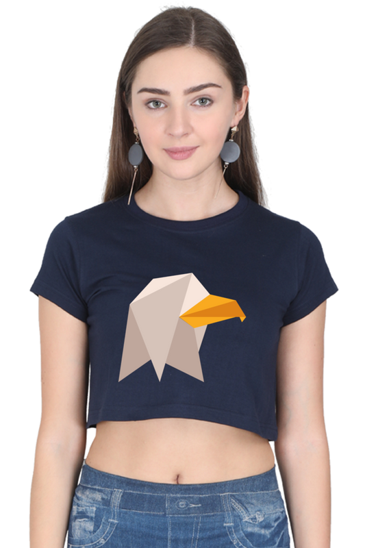 Crop Top with Geometric Eagle Print