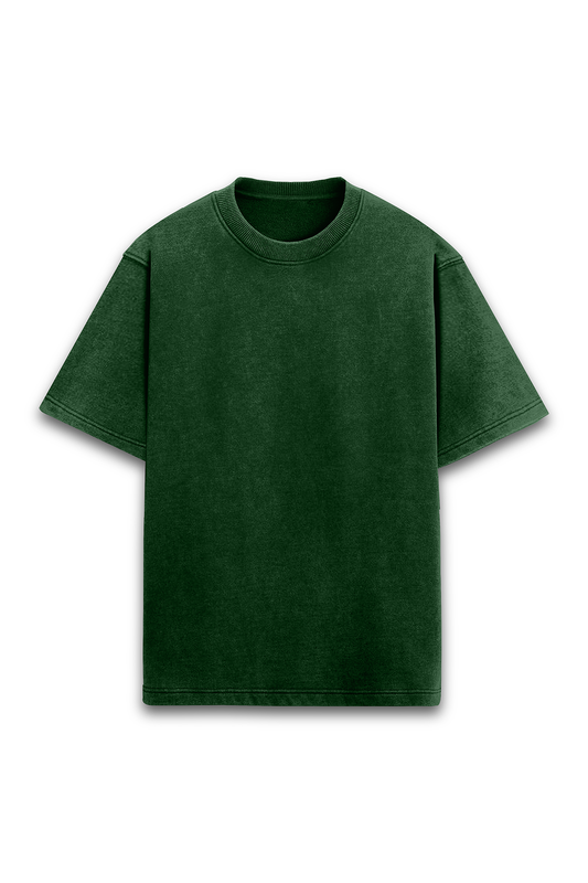 Bottle Green Acid Wash Oversized T-Shirt